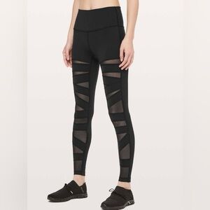 Lululemon Wunder Under High Rise Tech Mesh 28” Tights Size 2